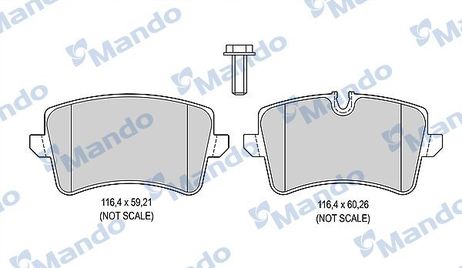 Mando MBF015387 Колодки тормозные дисковые | зад |