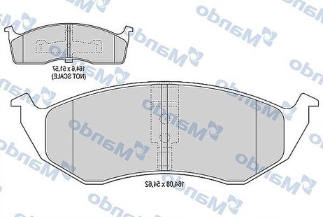 фото Mando MBF015438 Колодки тормозные дисковые | перед | Mando MBF015438 Колодки тормозные дисковые | перед |