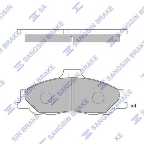 Sangsin SP1628 колодки дисковые передние!/ Ford Ranger 2.5d/td, Mazda b 2.2i/2.5D/TD 99>