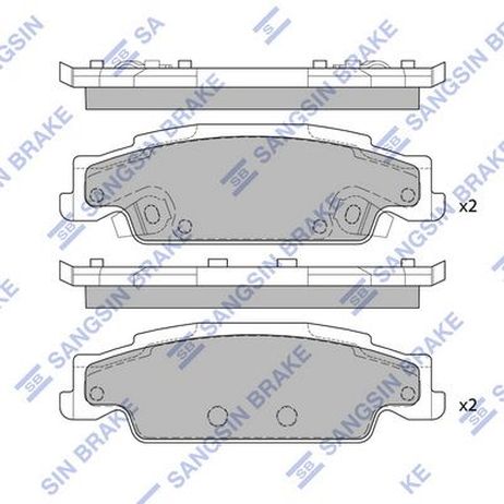 Sangsin SP2249 колодки дисковые задние!/ Cadillac CTS 2.6i/3.2i V6 02>