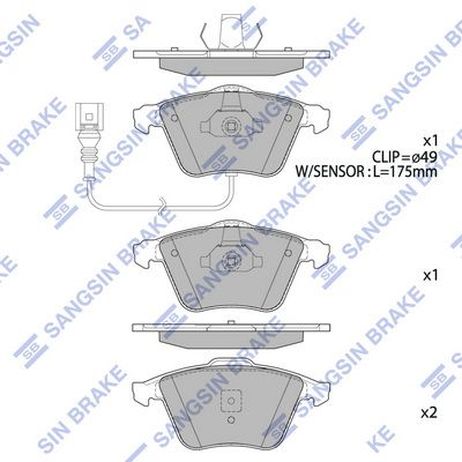 Sangsin SP2446 Колодки тормозные передние