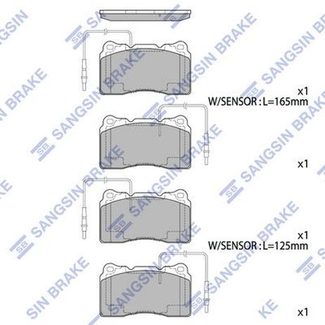 Sangsin SP4145B Колодки тормозные передние