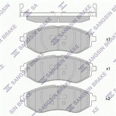 Sangsin SP4207 колодки дисковые передние!/ Daewoo Kalos 1.2i/1.4i02>