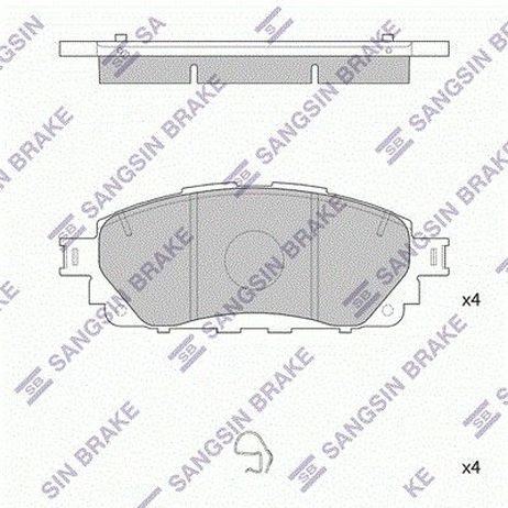 Sangsin SP4264 колодки дисковые передние!/ Toyota Hilux Vlll 2.7 15>