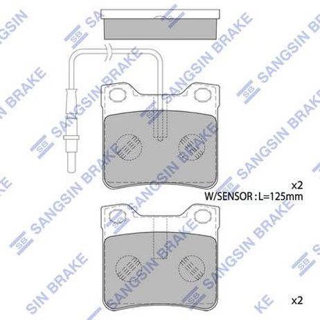 Sangsin SP4267A колодки дисковые задние!/ Peugeot 406 1.8-3.0/1.9TD/2.0HDi/2.1TD 95-04/607 all 00>