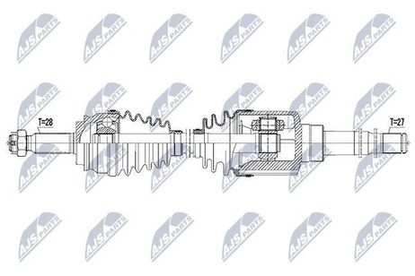 NTY NPW-CH-044 Полуось jeep compass/patriot 2.0/2.4 4WD 08- /atm,front,right/ | перед прав |