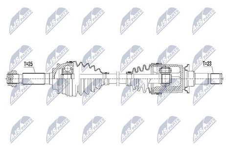 NTY NPW-CH-050 Полуось jeep compass/patriot 2.0/2.4 4WD 08- /atm,rear,right/ | зад прав |