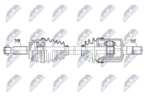 NTY NPW-CH-052 Полуось jeep compass/patriot 2.0/2.4 14 /atm,left/ | лев |