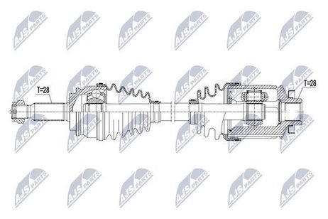 NTY NPW-CH-054 Полуось jeep compass/patriot 2.0/2.4 14 /atm,right/ | прав |