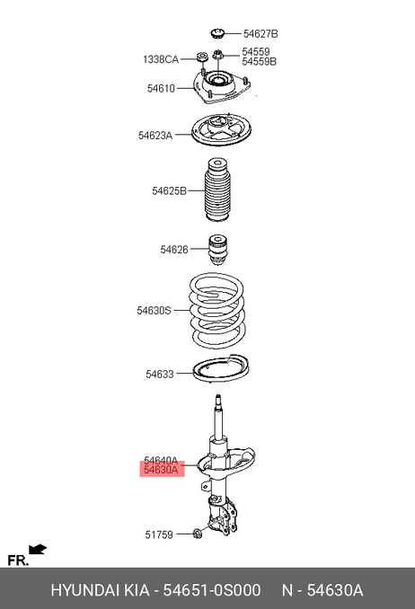 фото Hyundai/Kia 546510S000 Амортизатор Hyundai/Kia 546510S000 Амортизатор