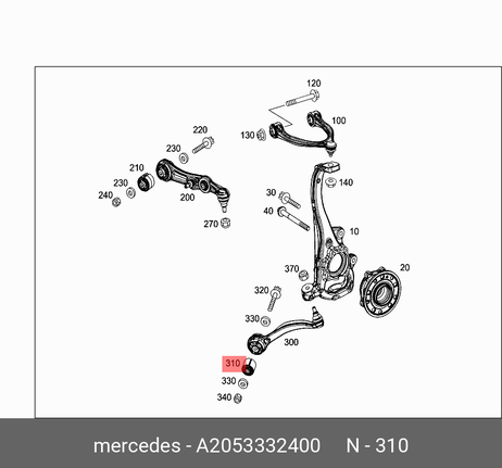 фото Mercedes 205 333 24 00 Сайлентблок рычага подвески | перед лев | Mercedes 205 333 24 00 Сайлентблок рычага подвески | перед лев |