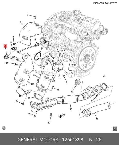 фото GM 12 661 898 Датчик кислородный GM 12 661 898 Датчик кислородный