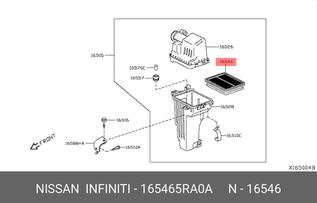 фото Nissan 16546-5RA0A Фильтр воздушный Nissan 16546-5RA0A Фильтр воздушный