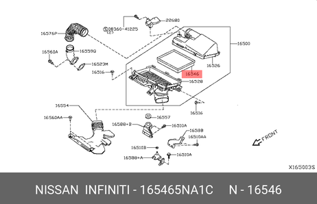 фото Nissan 16546-5NA1C Фильтр воздушный Nissan 16546-5NA1C Фильтр воздушный