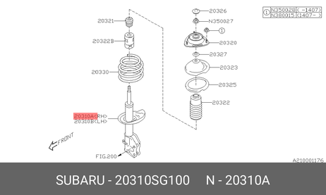 фото Subaru 20310SG100 Амортизатор Subaru 20310SG100 Амортизатор