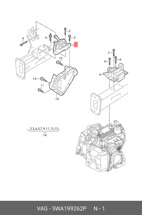 фото VAG 5WA199262P Опора двигателя VAG 5WA199262P Опора двигателя