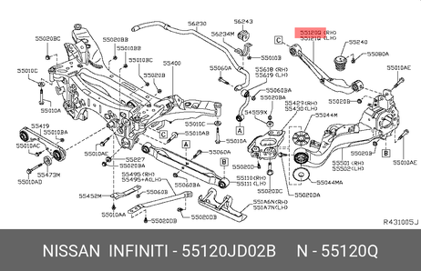 фото Nissan 55120-JD02B Рычаг задней подвески, верхний правый (в сборе) Nissan 55120-JD02B Рычаг задней подвески, верхний правый (в сборе)