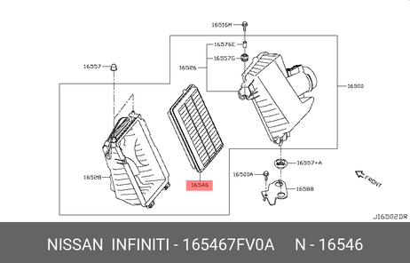 фото Nissan 16546-7FV0A Фильтр воздушный Nissan 16546-7FV0A Фильтр воздушный