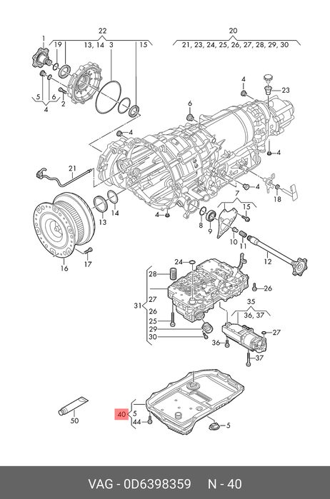 VAG 0D6398359 Масляный фильтр (комплект)