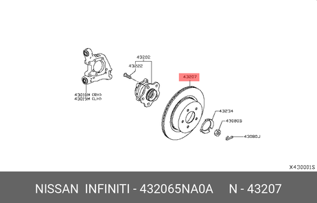 фото Nissan 43206-5NA0A Диск тормозной задний J55 Nissan 43206-5NA0A Диск тормозной задний J55