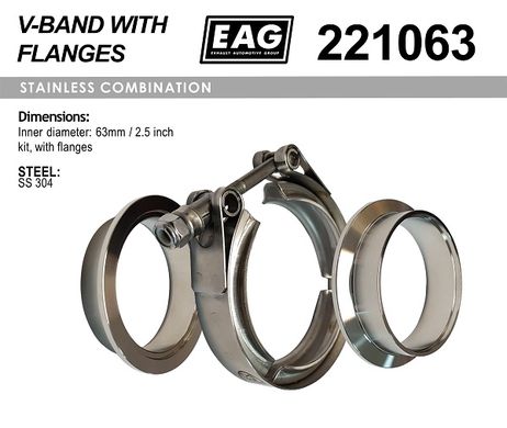фото EAG 221063 Хомут V-Band 63мм/2.5' к-т (с фланцами ss304) EAG 221063 Хомут V-Band 63мм/2.5' к-т (с фланцами ss304)