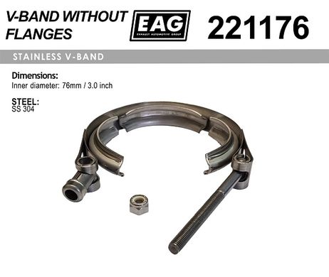 фото EAG 221176 Хомут V-Band 76мм/3.0' ss304 EAG 221176 Хомут V-Band 76мм/3.0' ss304