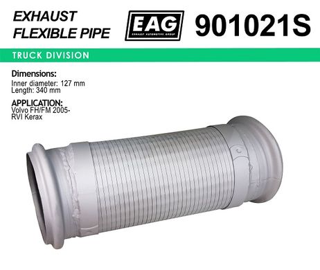 фото EAG 901021S Гофра глушителя d127/ln340 сталь EAG 901021S Гофра глушителя d127/ln340 сталь