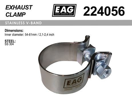 фото EAG 224056 Хомут глушителя, силовой ss304 EAG 224056 Хомут глушителя, силовой ss304