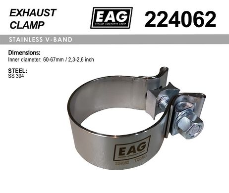 фото EAG 224062 Хомут глушителя, силовой ss304 EAG 224062 Хомут глушителя, силовой ss304