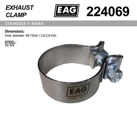 фото EAG 224069 Хомут глушителя, силовой ss304 EAG 224069 Хомут глушителя, силовой ss304