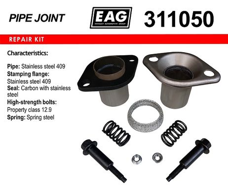 фото EAG 311050 Демпферное соединение нерж. d50, в сборе EAG 311050 Демпферное соединение нерж. d50, в сборе
