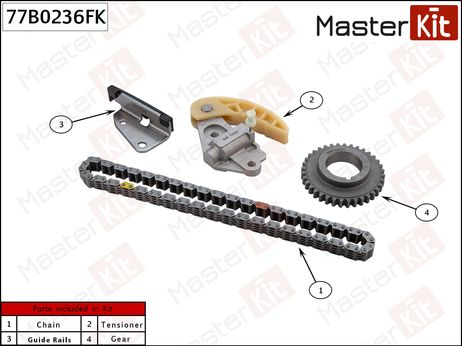 фото Master KiT 77B0236FK Комплект цепи масляного насоса Master KiT 77B0236FK Комплект цепи масляного насоса