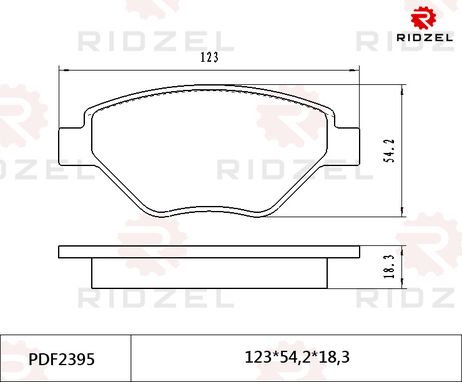 фото RIDZEL PDF2395 Колодки тормозные дисковые передний RIDZEL PDF2395 Колодки тормозные дисковые передний