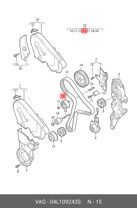 фото VAG 04L109243S Натяжной ролик VAG 04L109243S Натяжной ролик