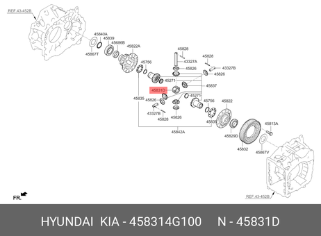 фото Hyundai/Kia 458314G100 Опора оси дифференциала акпп, способ изготовления комбинированный: кру Hyundai/Kia 458314G100 Опора оси дифференциала акпп, способ изготовления комбинированный: кру