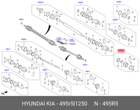 фото Hyundai/Kia 495R5L1250 Пыльник шруса в сборе Hyundai/Kia 495R5L1250 Пыльник шруса в сборе