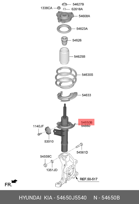 фото Hyundai/Kia 54650J5540 Амортизатор stinger 2.0л Hyundai/Kia 54650J5540 Амортизатор stinger 2.0л