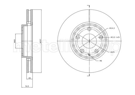 фото Metelli 231850C Тормозной диск Metelli 231850C Тормозной диск