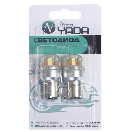 Nord Yada 908344 Светодиодная лампа S25 р21/5w ВАY15s 15х2835SMD чип osram с обманкой (стоп.ук.пов)