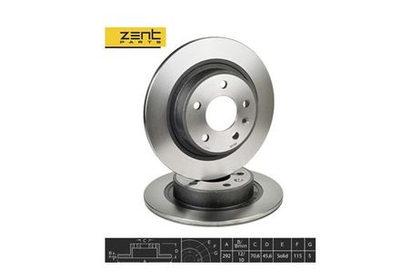 фото ZENTPARTS Z06168 Диск торм. зад. Chevrolet Cruze, Opel ZENTPARTS Z06168 Диск торм. зад. Chevrolet Cruze, Opel