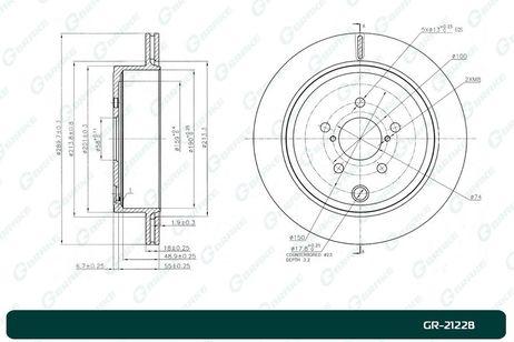 фото G-brake GR21228 Диск тормозной вентилируемый G-brake GR21228 Диск тормозной вентилируемый
