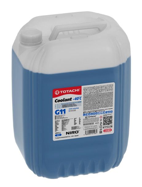 Totachi 46320 Антифриз, готовый раствор niro coolant G11 -40°c синий 20кг