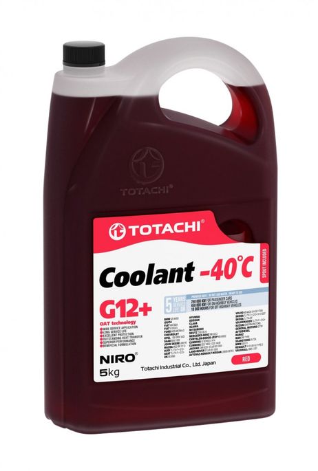 фото Totachi 43105 Антифриз, готовый раствор niro coolant g12+ -40°c красный 5кг Totachi 43105 Антифриз, готовый раствор niro coolant g12+ -40°c красный 5кг