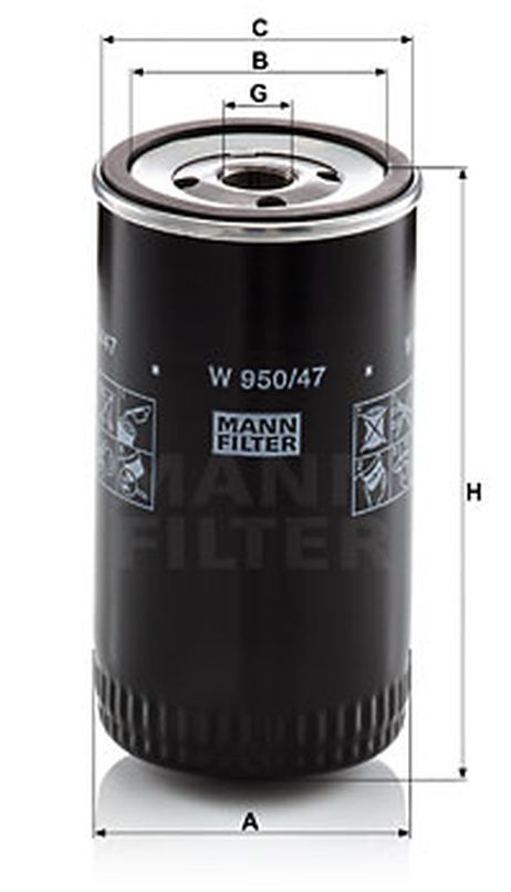 фото Mann W 950/47 Фильтр масляный Mann W 950/47 Фильтр масляный