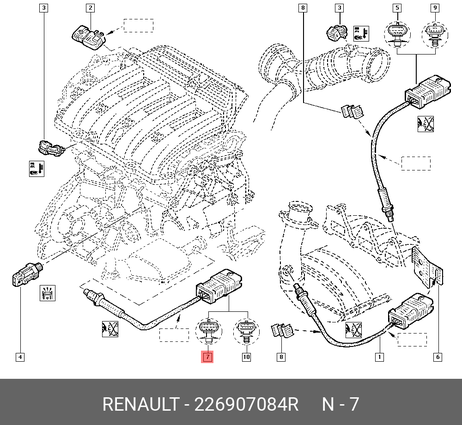 фото Renault 226907084R Датчик кислорода (226906818r) Renault 226907084R Датчик кислорода (226906818r)