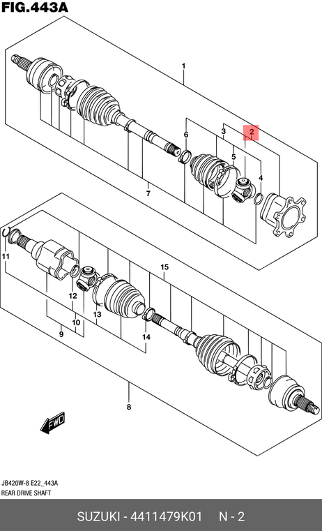фото Suzuki 4411479K01 Шрус задний правый внутренний Suzuki 4411479K01 Шрус задний правый внутренний