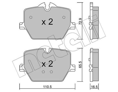 фото Metelli 22-1266-0 Колодки тормозные дисковые Metelli 22-1266-0 Колодки тормозные дисковые