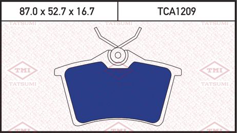 фото TATSUMI TCA1209 Колодки тормозные дисковые | зад | TATSUMI TCA1209 Колодки тормозные дисковые | зад |