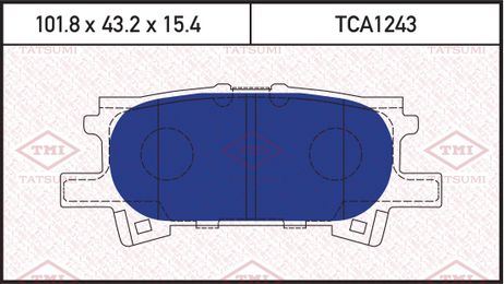 фото TATSUMI TCA1243 Колодки тормозные дисковые | зад | TATSUMI TCA1243 Колодки тормозные дисковые | зад |