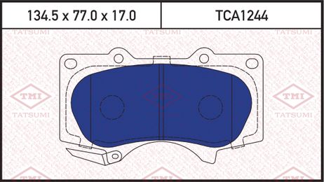 фото TATSUMI TCA1244 Колодки тормозные дисковые | перед | TATSUMI TCA1244 Колодки тормозные дисковые | перед |